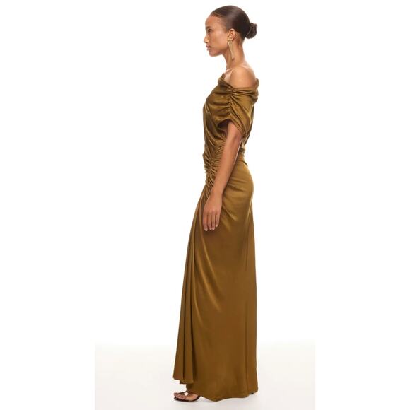 A.L.C. Penny Asymmetric Dress in Brown - Picture 2 of 9